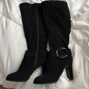 Black high heel boots